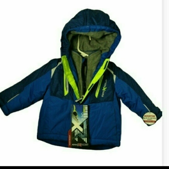 🆕 ZeroXposur Boys Infant Winter Coat Full Zip Hooded Fleece Lined NWT SZ 12M - Picture 3 of 11